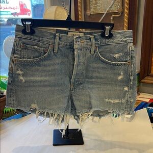 AGOLDE Parker Vintage Cut Off Denim Shorts SZ 26 Light Wash High Rise Shorts NWT
